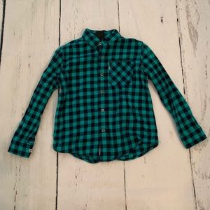 Shaun White - Boys’ Plaid Teal Button Down Shirt